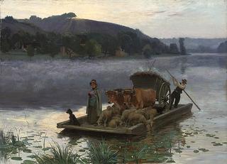 The river ferry at dawn