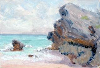 Beach with Rocky Cliff