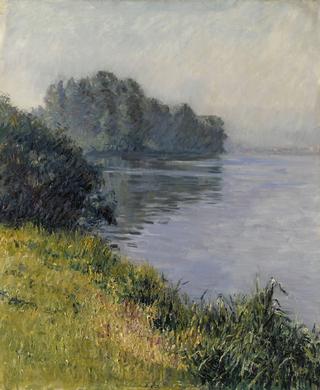 The Seine at  Marante Island in misty weather