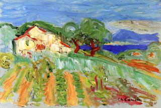 Small Farmhouse with Two Trees