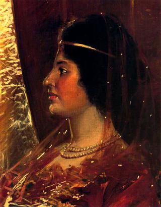 Woman with Red Veil