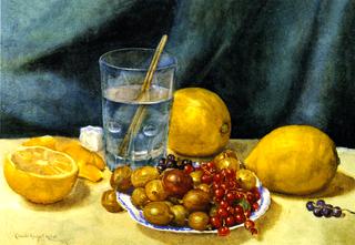 Still LIfe with Lemons, Red Currants and Gooseberries