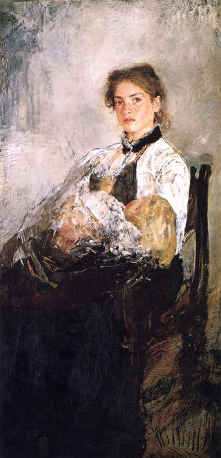 Portrait of Nadezhda Derviz and Her Child