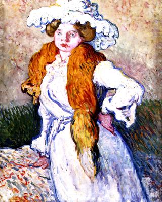 Woman Wearing a Fox