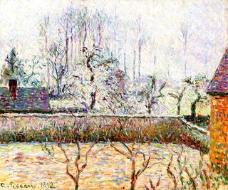 Landscape with Houses and Wall, Frost and Fog, Eragny