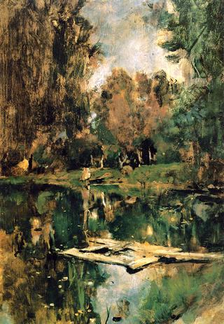 Pond in Abramtsevo (study)