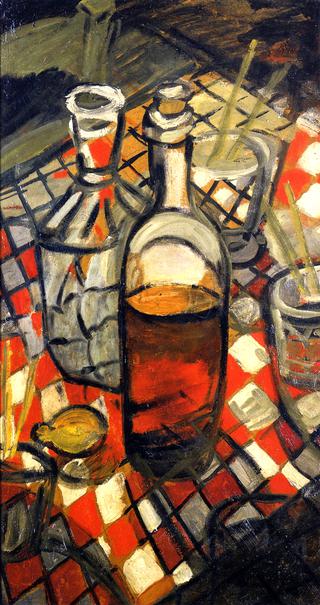 Still LIfe with Checkered Tablecloth