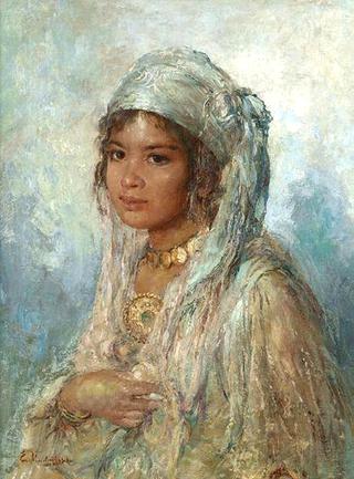 Young Beauty with Green Scarf (Jeune beauté au foulard vert)