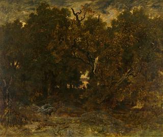 Leaving the Forest of Fontainebleau, Setting Sun