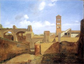 View of the Church of Santa Francesca Romana and the Basilica of Constatine