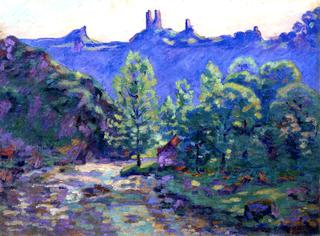 Le moulin Brigand et les ruin du Chateau de Crozant