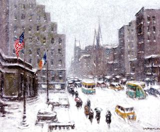 Winter on Fifth Avenue at 42nd Street