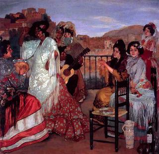 Gypsy Dance on Terrace, Granada