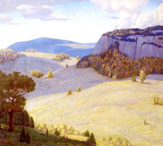 Sportsmen in a Mountain Landscape
