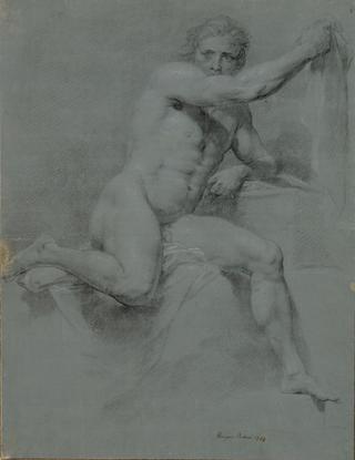 Study of Man on Steps