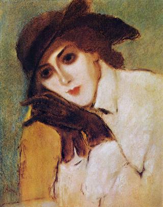 Woman with Black Gloves