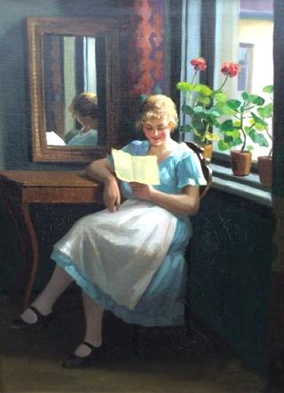 Girl reading a letter