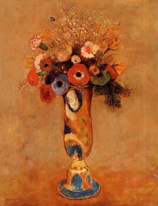 Wildflowers in a Long Necked Vase