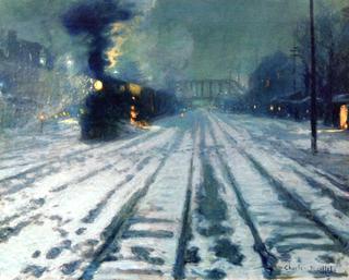 Railway Yard - Winter Evening