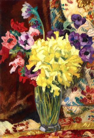Vase of Anemones and Jonquils