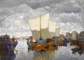 Anchored Boats