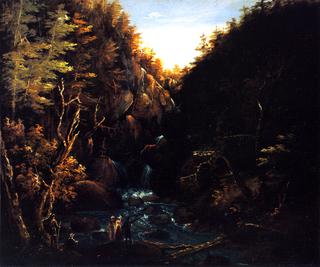 An Excursion to a Waterfall in the Mountains