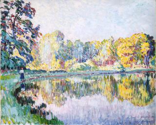 Young woman by the River Eau