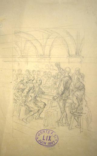 Sketch for an illustration: a banquet
