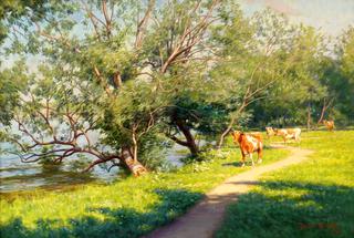 Cows by the River