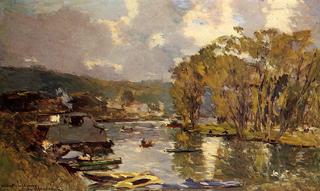 The Small Art of the Saine at Bas-Meudon in Autumn, Evening