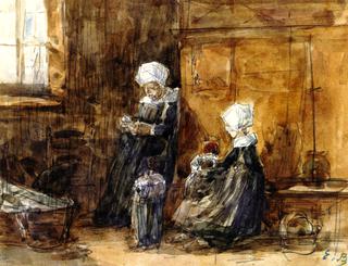 Interior with Two Breton Women