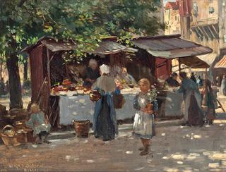 Market day, Bruges
