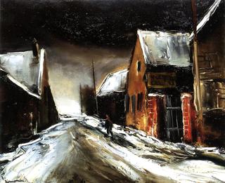 Village Street in the Snow