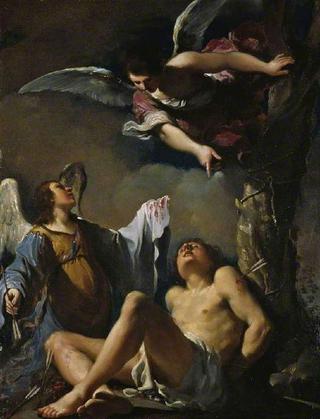 圣塞巴斯蒂安被两个天使救出