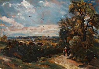 A Cart on a Lane at Flatford