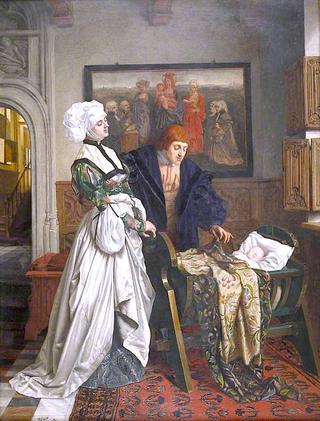 查尔斯五世和珍妮在女儿玛格丽特的摇篮前