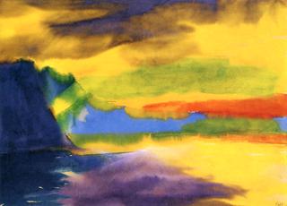 Mountain Lake with Cloud Reflection