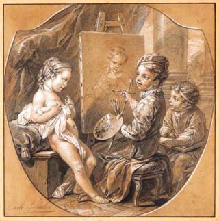 Allegories of Fine Arts as Children - Painting