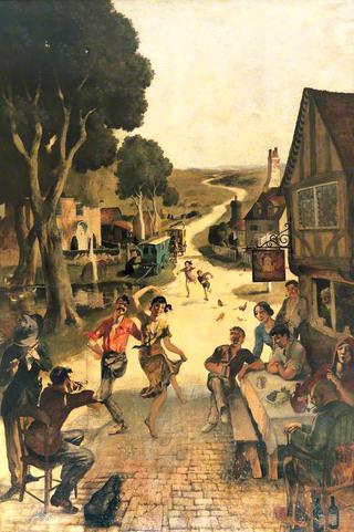 Rustic Scene: Villagers Dancing