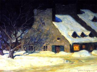 Street Scene, Quebec at Night