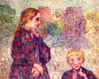 Two Children on a Plaza