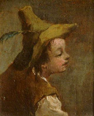 A Head of a Boy (diptych, left panel)