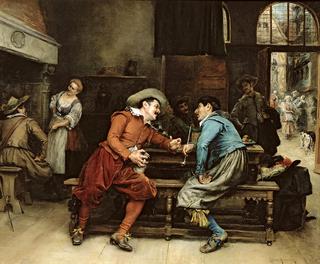 Two Men Talking in a Tavern