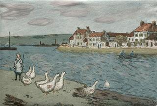 The River Bank or Geese