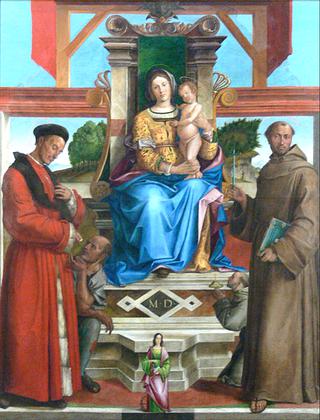 Madonna Enthroned with Saints Homoborus, Francis and Catherine