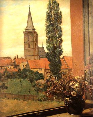 View through the open window