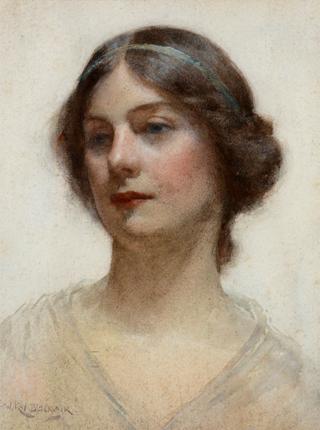 A bust portrait of the Artist's wife Nellie