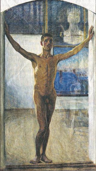 Nude young man