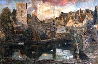 A View of Church Hill from the Mill Pond, Old Swanage, Dorset
