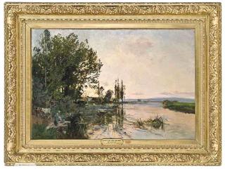 Washing by the River at Dusk